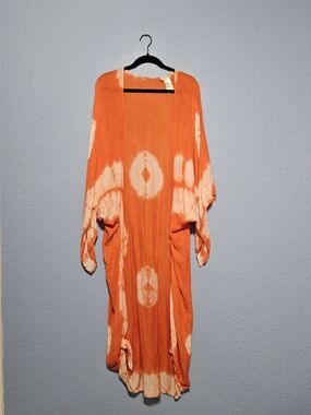 Free People Orange Tie-Dye Spellbound Kimono